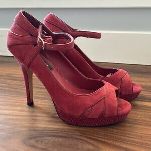White House Black Market Red Heels Women's Size 6